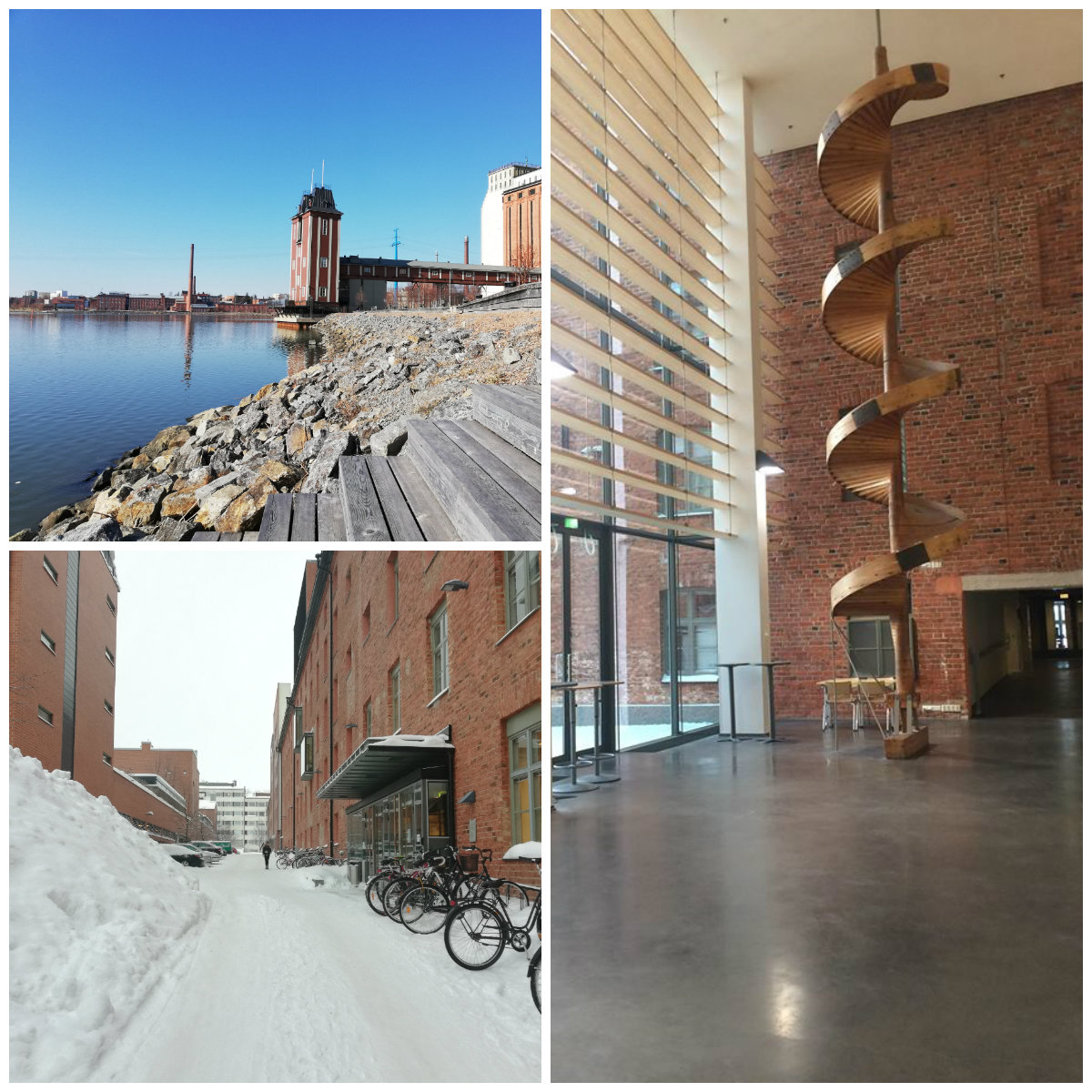 Åbo Akademi University v meste Vaasa- exteriér a interiér školy