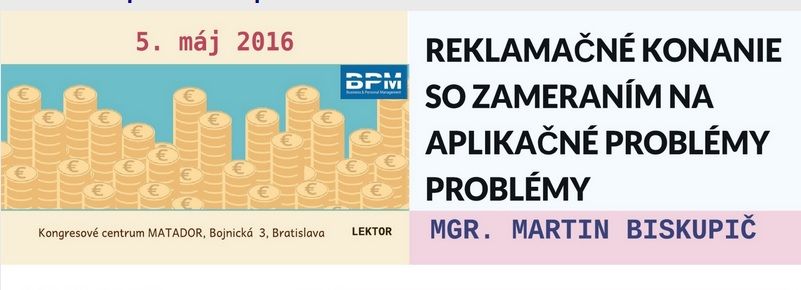 Reklamačné konanie so zameraním na aplikačné problémy