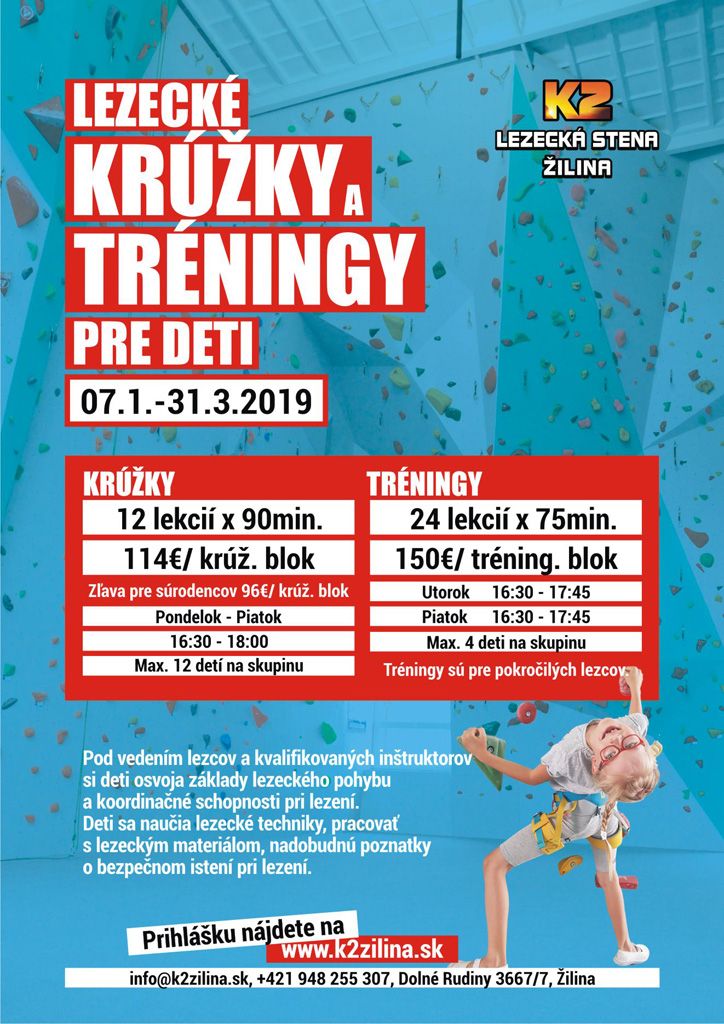 Lezecké krúžky a tréningy pre deti