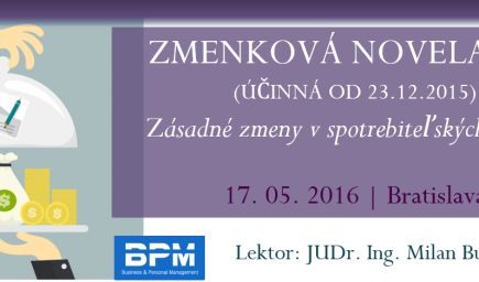 Zmenková novela OSP účinná od 23.12.2015 a zásadne zmeny v spotrebiteľských úveroch