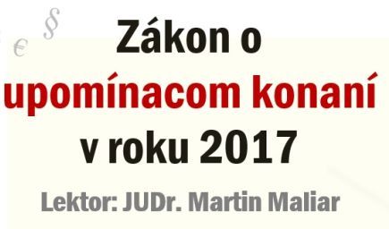 Zákon o upomínacom konaní v roku 2017