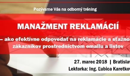 Manažment reklamácii – ako efektívne odpovedať na reklamácie a sťažnosti zákazníkov prostredníctvom