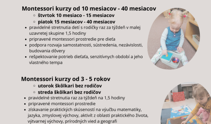 Montessori kurz pre deti 3 - 6 rokov