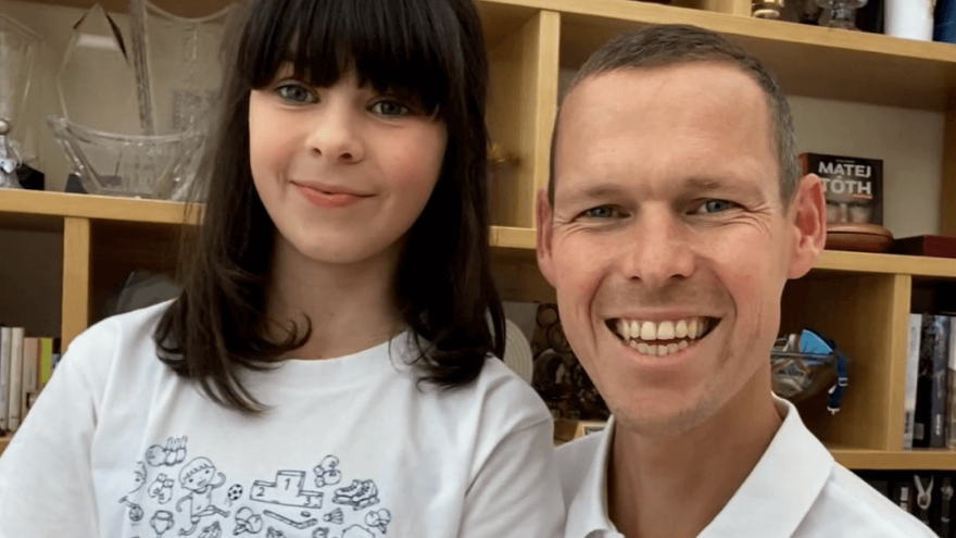 Matej Tóth s dcérou