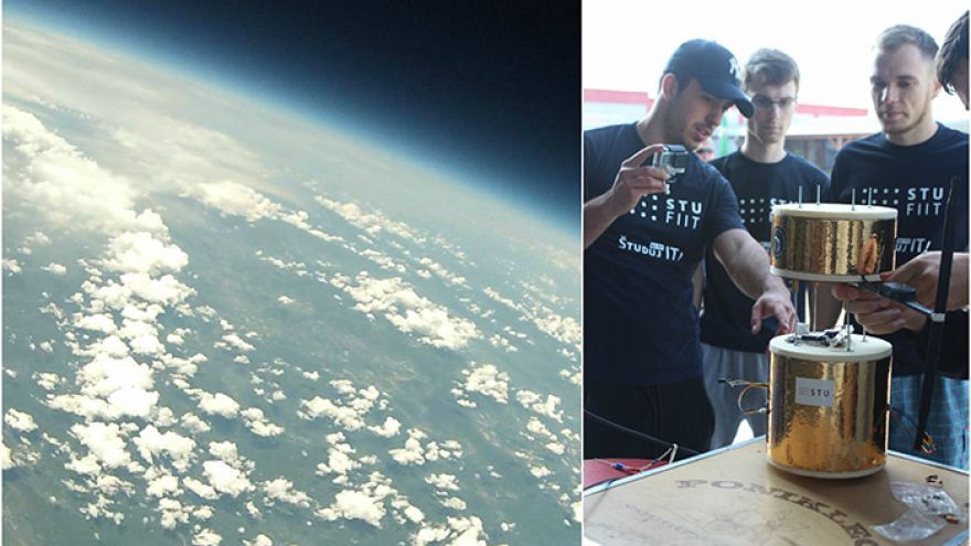 Študenti STU vypustili do stratosféry sondu