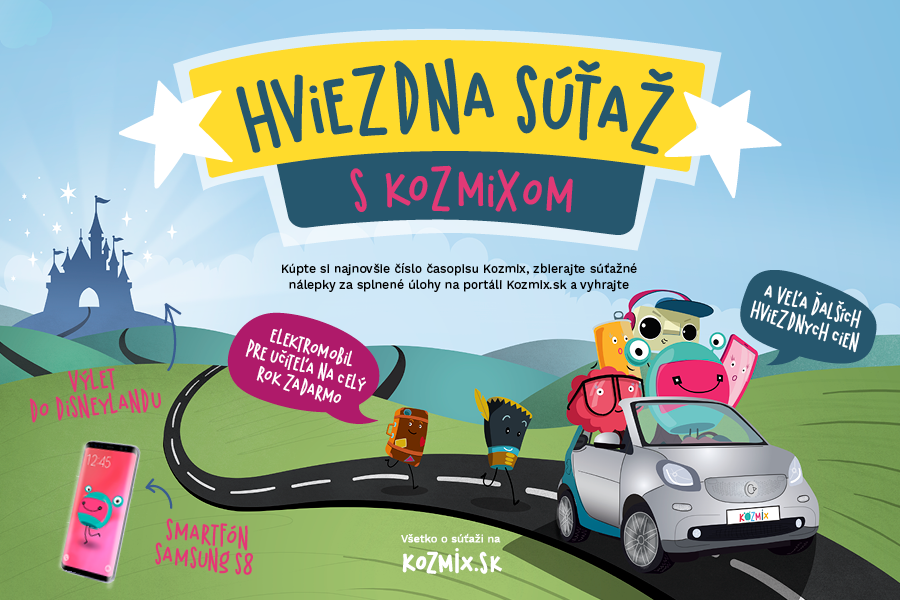 Hviezdna súťaž s Kozmixom motivuje deti k učeniu. Za zvládnuté úlohy môžu vyhrať množstvo atraktívnych cien.