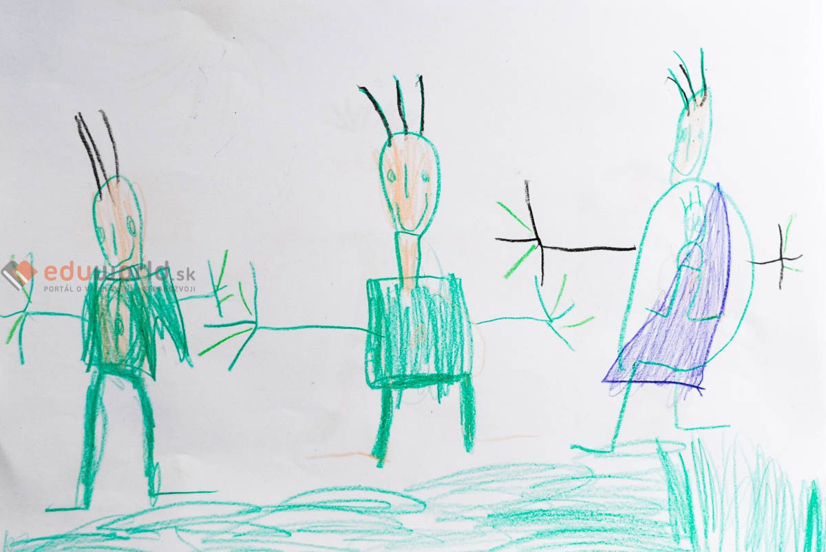 Detská kresba - kresba rodiny 5-ročné dieťa