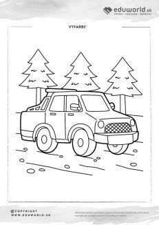 Omaľovánka lesnícke auto